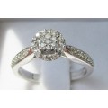 **SPECIAL DEAL [R28083]** HALO DESIGN [0.400ct] DIAMOND CLUSTER RING [WHITE GOLD] - BUY SAFE