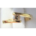 **STUNNING SOLITAIRE [R25036]** ROUND CUT DIAMOND [0.250ct] TWIST RING [YELLOW GOLD] - BUY SAFE