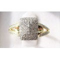 **NEW COLLECTION [R29639]** DESIGNER [0.300ct] CLUSTER DIAMOND RING [YELLOW GOLD] - BUY SAFE
