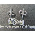 ** 1/2 SPECIAL [R27145]** SPARKLING [0.580ct] DIAMOND STUD EARRINGS [WHITE GOLD] - BUY SAFE