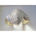 **ONCE-OFF [R33639]** DESIGNER [0.350ct] CLUSTER DIAMOND RING [YELLOW GOLD] - BUY SAFE