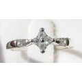 **NEW DESIGN [R28419]** ROUND / BAGUETTE CUT [0.350ct] DIAMOND RING [WHITE GOLD] - **BUY SAFE**