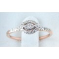 *ONCE-OFF PIECE [R28542]* MARQUISE/ROUND CUT [SI2] DIAMOND [0.300ct] RING [18KT ROSE GOLD] -BUY SAFE