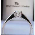 **4 CLAW DESIGN [R27473]** ROUND CUT [0.400ct] SOLITAIRE DIAMOND RING [WHITE GOLD] - BUY SAFE