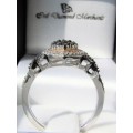 **WOW FACTOR [R35274]** WHITE/CHAMPAGNE ROUND CUT [0.675ct] DIAMOND RING [WHITE GOLD] - BUY SAFE