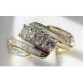 **MAGNIFICENT [R41156]** TRILOGY DESIGN [0.700ct] DIAMOND RING [YELLOW GOLD] - **SEE VIDEO**