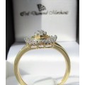 **GORGEOUS [R30158]** CLUSTER DIAMOND [0.450ct] ROUND/BAGUETTE CUT RING [YELLOW GOLD] - BUY SAFE