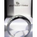 **NEW DESIGN [R34419]** CROSSOVER STYLE [0.500ct] DIAMOND RING [WHITE GOLD] - **BUY SAFE**