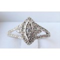 **FANTASTIC VALUE [R30412]** MARQUISE DESIGN [0.400ct] DIAMOND RING [2.197g] WHITE GOLD -*SEE VIDEO*