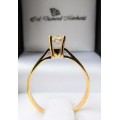 **CERTIFIED 1 PIECE ONLY [R36654]** 1/2ct DEAL [0.437ct] ROUND CUT [SI3] DIAMOND RING [YELLOW GOLD]