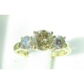 **ONCE OFF PIECE [R42639]** DESIGNER [1.180ct] TRILOGY DIAMOND RING [YELLOW GOLD] - BUY SAFE