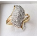 **CRAZY DEAL [R33639]** DESIGNER [0.550ct] CLUSTER DIAMOND RING [YELLOW GOLD] - BUY SAFE