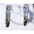 **DIAMOND HOOPS [R21893]** BAGUETTE CUT [0.275ct] DIAMOND EARRINGS [YELLOW / WHITE GOLD] -  BUY SAFE