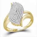 **CRAZY DEAL [R33639]** DESIGNER [0.550ct] CLUSTER DIAMOND RING [YELLOW GOLD] - BUY SAFE