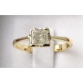 **1/2ct SPECIAL [R25314]** PRINCESS CUT [0.530ct] SOLITAIRE DIAMOND RING [YELLOW GOLD] - BUY SAFE