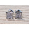 **LAST ONE | R20341** MICRO PAVE SET | 0.200ct | DIAMOND EARRINGS | WHITE GOLD -  BUY SAFE