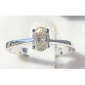 **BRIGHT SPARKLE [R27528]** OVAL CUT [0.570ct] 4 CLAW DIAMOND RING [WHITE GOLD] - BUY SAFE