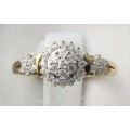 **GORGEOUS [R30158]** CLUSTER DIAMOND [0.400ct] ROUND CUT RING [YELLOW GOLD] - BUY SAFE