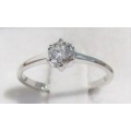 **6 CLAW DESIGN [R26473]** ROUND CUT [0.330ct] SOLITAIRE DIAMOND [SI2] RING [WHITE GOLD] - BUY SAFE