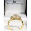 **ONCE OFF PIECE [R40639]** DESIGNER PRINCESS [0.850ct] TRILOGY DIAMOND RING [YELLOW GOLD] -BUY SAFE