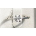 **6 CLAW DESIGN [R26473]** ROUND CUT [0.310ct] SOLITAIRE DIAMOND RING [WHITE GOLD] - BUY SAFE