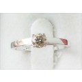 **4 CLAW DESIGN [R27473]** ROUND CUT [0.350ct] SOLITAIRE DIAMOND RING [WHITE GOLD] - BUY SAFE