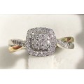 **SPECIAL DEAL [R28258]** TWIST DESIGN [0.375ct] DIAMOND [H / SI3] RING [WHITE/YELLOW GOLD]-BUY SAFE