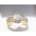 **SWIRL DESIGN COLLECTION [R29639]** CLUSTER [0.350ct] DIAMOND RING [YELLOW GOLD] - BUY SAFE