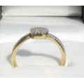 **SWIRL DESIGN COLLECTION [R20639]** CLUSTER [0.200ct] DIAMOND RING [YELLOW GOLD] - BUY SAFE