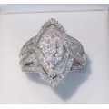 **MASSIVE DEAL [R84327]** MARQUISE SHAPED DESIGN [1.500ct] DIAMOND RING [WHITE GOLD] - BUY SAFE