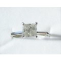 **BARGAIN BUY** OUR FAMOUS 1CT PRINCESS CUT DIAMOND SOLITAIRE RING [1.000ct]  WHITE GOLD - BUY SAFE