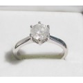 **BARGAIN BUY** ROUND CUT [0.800ct] DIAMOND SOLITAIRE RING [WHITE GOLD] - BUY SAFE
