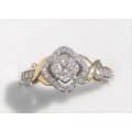 **TWIST DESIGN [R27451]** ROUND CUT [0.300ct] DIAMOND RING [TWO TONE GOLD] - BUY SAFE