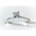 **SPECIAL [R20143]** CUSHION CUT [0.200ct] SOLITAIRE DIAMOND RING [WHITE GOLD] - BUY SAFE