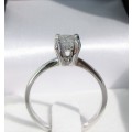 **BARGAIN BUY** PRINCESS CUT [0.430ct] DIAMOND SOLITAIRE RING [WHITE GOLD] - BUY SAFE