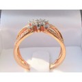 **1 PIECE ONLY [R27419]** CROSSOVER STYLE [0.400ct] DIAMOND RING [ROSE GOLD] - **BUY SAFE**