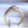 **SUNKISSED COLLECTION [R29639]** CLUSTER [0.350ct] DIAMOND RING [YELLOW GOLD] - BUY SAFE