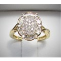 **LUSTROUS [R28083]** ROUND / BAGUETTE CUT [0.400ct] DIAMOND RING [YELLOW GOLD] - BUY SAFE