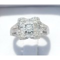 **GORGEOUS | R41632** ROUND / BAGUETTE CUT | 0.750ct | DIAMOND RING | WHITE GOLD - BUY SAFE