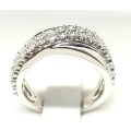 **GORGEOUS [R38419]** HIGH QUALITY [0.650ct] ROUND CUT DIAMOND BAND [WHITE GOLD] - BUY SAFE