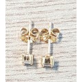 **BARGAIN BUY** CLEARANCE DEAL [0.260ct] PRINCESS CUT EARRINGS [YELLOW GOLD] - BUY SAFE