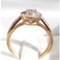 **SPECIAL DEAL | R26083** CLUSTER HALO DESIGN | 0.300ct | DIAMOND RING | YELLOW GOLD - BUY SAFE
