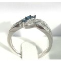 **LIMITED EDITION | R29262** BLUE CENTRE | 0.400ct | DIAMOND RING | WHITE GOLD - BUY SAFE
