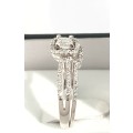 **EXCEPTIONAL | R50853** PRINCESS BRIDAL TWINSET |1.00ct| DIAMOND RING | WHITE GOLD - BUY SAFE