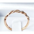 **LAST ONE | R17419** HIGH QUALITY | 0.150ct | DIAMOND PAVE TWIST BAND | ROSE GOLD - BUY SAFE