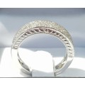 **GORGEOUS | R49419** 3 ROW CHANNEL DESIGN | 1.00ct | ROUND CUT DIAMOND BAND | WHITE GOLD - BUY SAFE