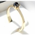 **BE UNIQUE** BLACK DIAMOND | 0.500ct | ROUND CUT | RING | YELLOW GOLD - BUY SAFE