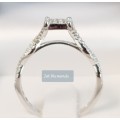 **TWIST DESIGN | R20639** DESIGNER | 0.225ct | CLUSTER ROUND CUT DIAMOND RING |WHITE GOLD - BUY SAFE