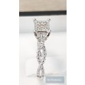 **TWIST DESIGN | R20639** DESIGNER | 0.225ct | CLUSTER ROUND CUT DIAMOND RING |WHITE GOLD - BUY SAFE