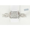 **TWIST DESIGN | R20639** DESIGNER | 0.225ct | CLUSTER ROUND CUT DIAMOND RING |WHITE GOLD - BUY SAFE